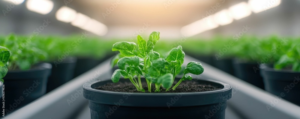 Aufkleber close up view of an advanced urban vertical farm showcasing fully automated systems and cutting edge