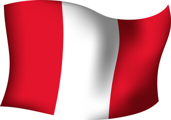 Peru Realistic 3D Waving Flag
