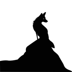 Fox sitting silhouette 