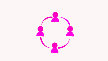 New account create icon,invention  simple design  concept animation with 4 People contact icon animated line on background with pink color on a white background.