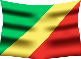 Republic of the Congo Realistic 3D Waving Flag