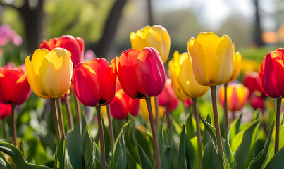 Obraz premium Dreamlike Landscapes and Mystical Gardens with Vibrant Flowers and Glowing Nature