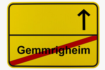 Illustration eines Ortsausgangsschildes von Gemmrigheim in Baden-Württemberg	