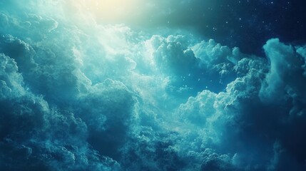 Fototapeta premium A Celestial Tapestry of Clouds and Stars