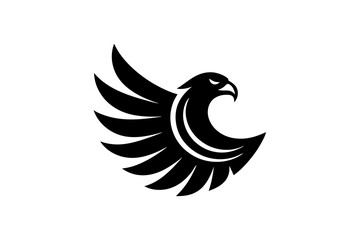 Minimal Eagle with C-Shaped Letter Logo on White Background