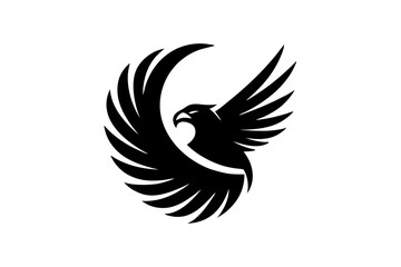 Minimal Eagle with C-Shaped Letter Logo on White Background