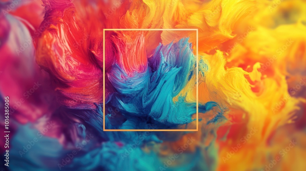 Poster a vibrant swirl of colors resembling abstract art or fluid dynamics.