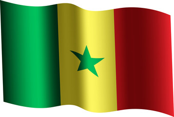 Senegal Realistic 3D Waving Flag