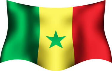 Senegal Realistic 3D Waving Flag