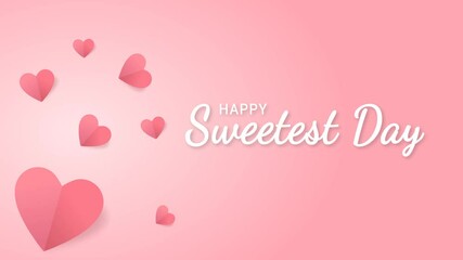 Happy Sweetest Day Animation with Pink Hearts Background. Perfect for Romantic and Celebration, Themed Designs