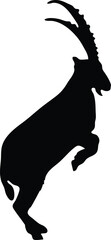 Goat standing, walking and running silhouette 