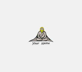 Minimalist monk meditation logo, perfect for wellness brands, spiritual guides, or personal development projects. Calm and wisdom in design.
