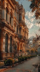 Naklejka premium Historical landmarks with rich stories and architecture, grand and significant, Urban, Soft tones, Photograph, Heritage sites