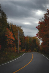 Amazing city Kamouraska during fall season, drone photography