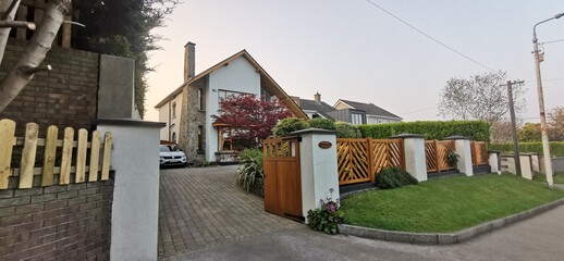 Burnside House in Foxrock, Dublin, Ireland on a cloudy day