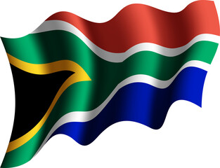 South Africa Realistic 3D Waving Flag