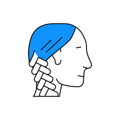 french braid hairstyle female line icon vector. french braid hairstyle female sign. isolated symbol illustration