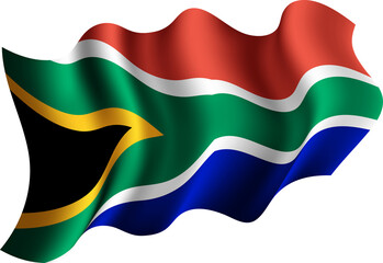 South Africa Realistic 3D Waving Flag