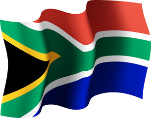 South Africa Realistic 3D Waving Flag