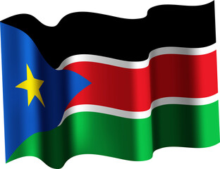 South Sudan Realistic 3D Waving Flag