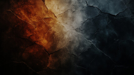 Fototapeta premium A dark and moody abstract background with a cracked texture.