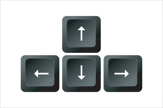 Print, keyborad errow, Arrow button on keyboard icon. Vector illustration, Keyboard button arrow icon on white background. Simple minimal flat vector for app and web design