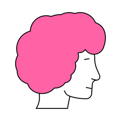 afro hairstyle male line icon vector. afro hairstyle male sign. isolated symbol illustration