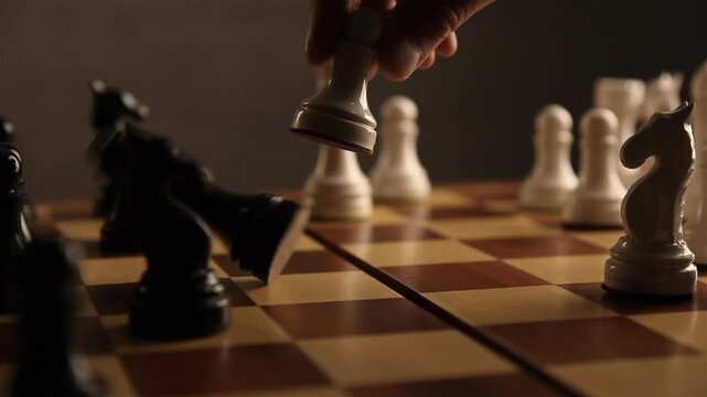 Chess Pieces on the Board Full HD Video