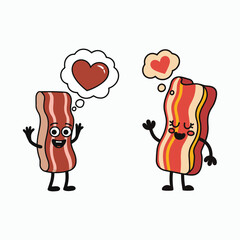 Bacon's cartoon character vector illustration on a white background