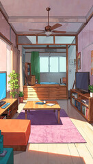 Fototapeta premium Anime style room background image