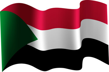 Sudan Realistic 3D Waving Flag