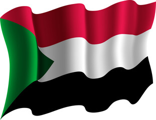 Sudan Realistic 3D Waving Flag