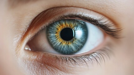 Close up Detailed View of a Patient s Eye Being Examined with a Slit Lamp Medical Device During a Routine Eye Checkup Procedure for Vision Health and Care
