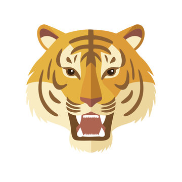 Tiger, Kopf, goldgelb, freundlich