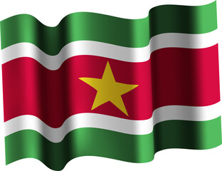 Suriname Realistic 3D Waving Flag