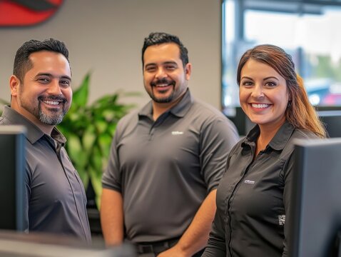 Modern dealership team focused on customer service