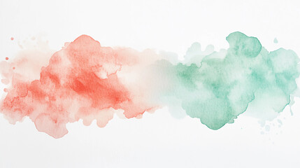 Abstract Watercolor Splash in Red and Green on White Background