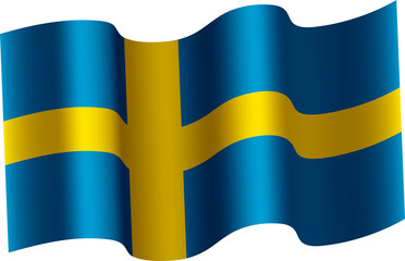 Sweden Realistic 3D Waving Flag