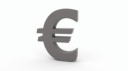 Fototapeta premium Euro Currency Symbol Isolated on White Background – 3D Metallic Euro Sign for Financial, Business, and Economic Concepts