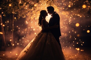 Wedding fashion kissing dress.