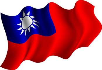 Taiwan Realistic 3D Waving Flag