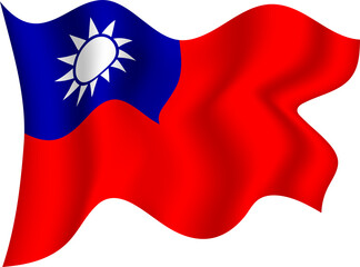 Taiwan Realistic 3D Waving Flag