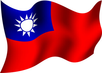 Taiwan Realistic 3D Waving Flag