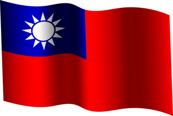 Taiwan Realistic 3D Waving Flag