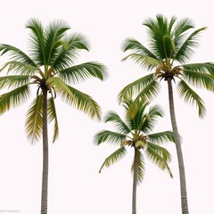 White background with a watercolored image of palm trees