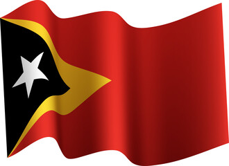 Timor-Leste Realistic 3D Waving Flag