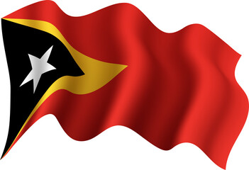 Timor-Leste Realistic 3D Waving Flag