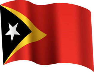 Timor-Leste Realistic 3D Waving Flag