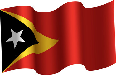 Timor-Leste Realistic 3D Waving Flag