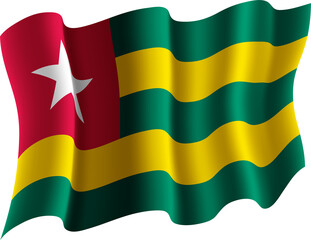 Togo Realistic 3D Waving Flag